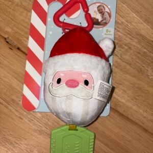 Festive Santa Claus Plush Toy with Clip